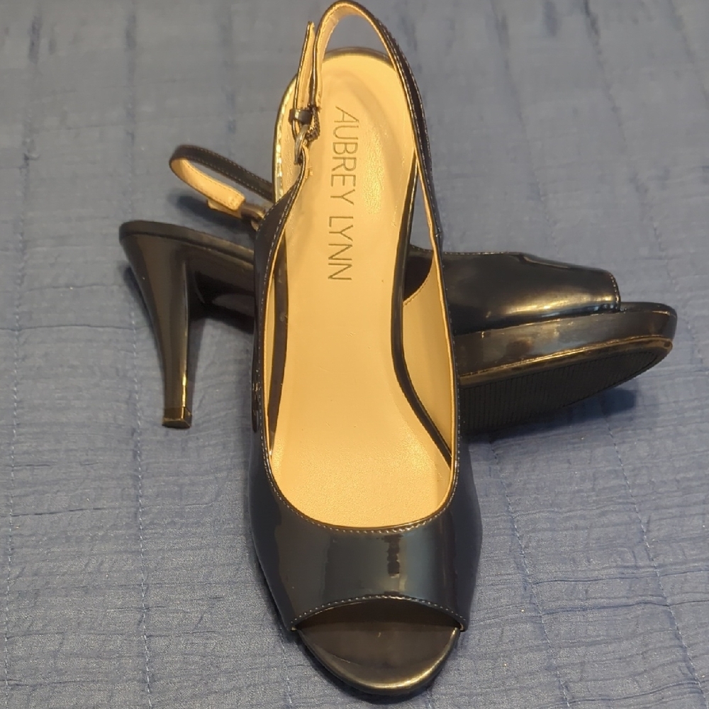 Navy Peep Toe Heels